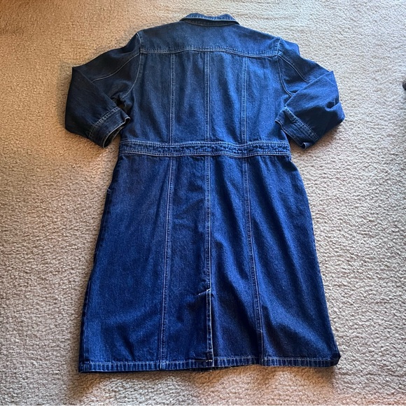 vintage faded glory denim midi dress with pockets - Picture 3 of 5